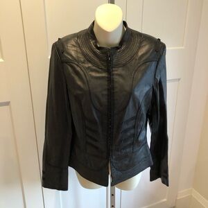 LIKE NEW Danier Black Leather BOHO Jacket